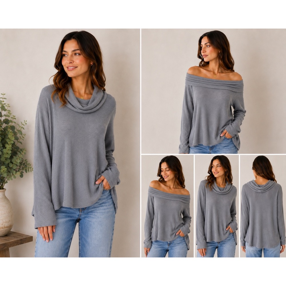 Black Swan Grey Tunic S Soft Girl Coastal Quiet Luxury Scandinavian Hygge Comfy